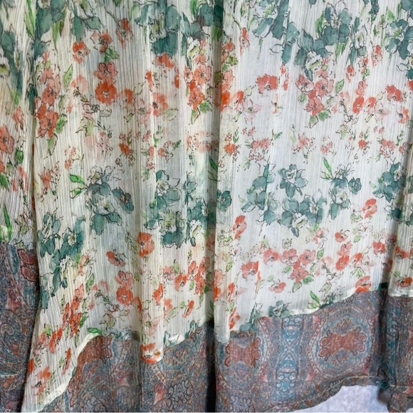 Sundance Cupro Kimono Floral Cottagecore Patchwork Sheer Cardigan - Picture 6 of 6